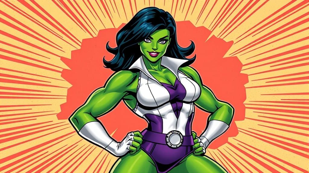 Emerald Goddess in Dynamic Heroic Pose