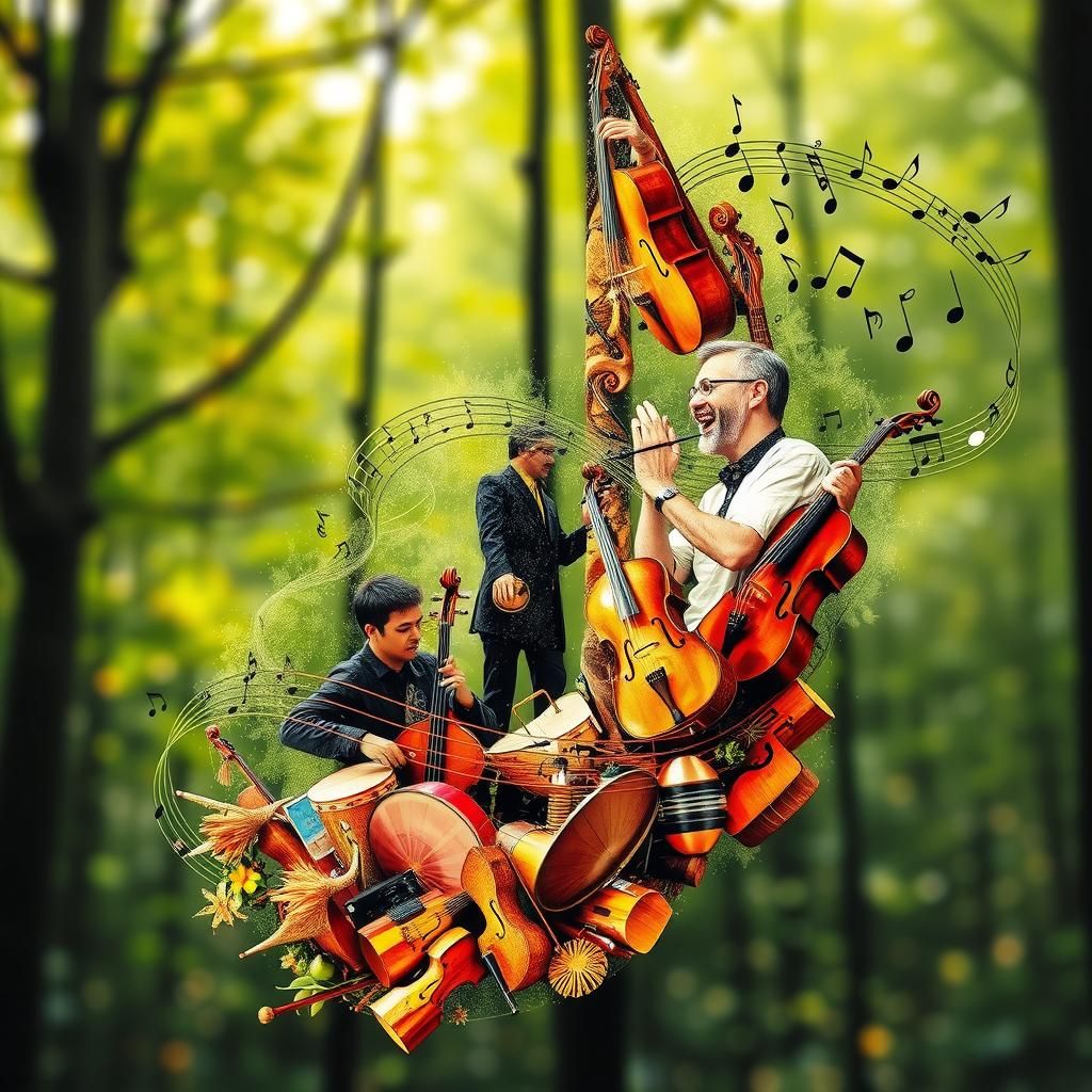 Harmonic Music Note Double Exposure Art