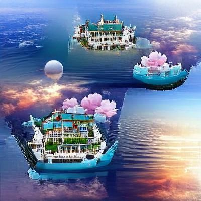 Ethereal Floating Palace in the Clouds