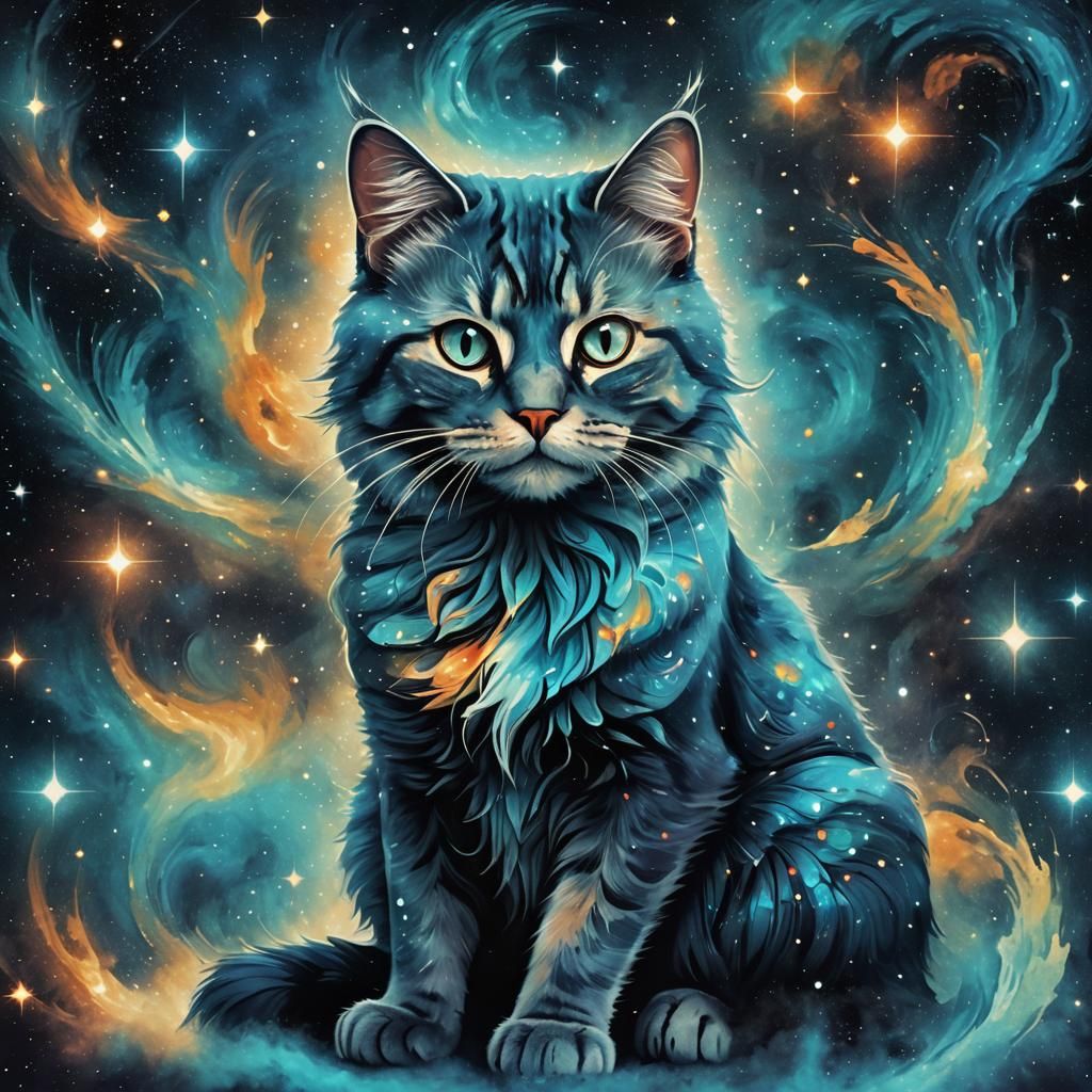 Die kosmische Katze: Ein majestätisches Wesen zwischen Galax...