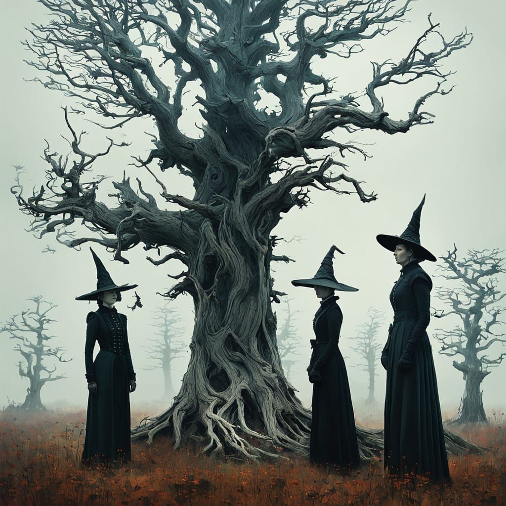 Three Generations of Witches in Misty Woods