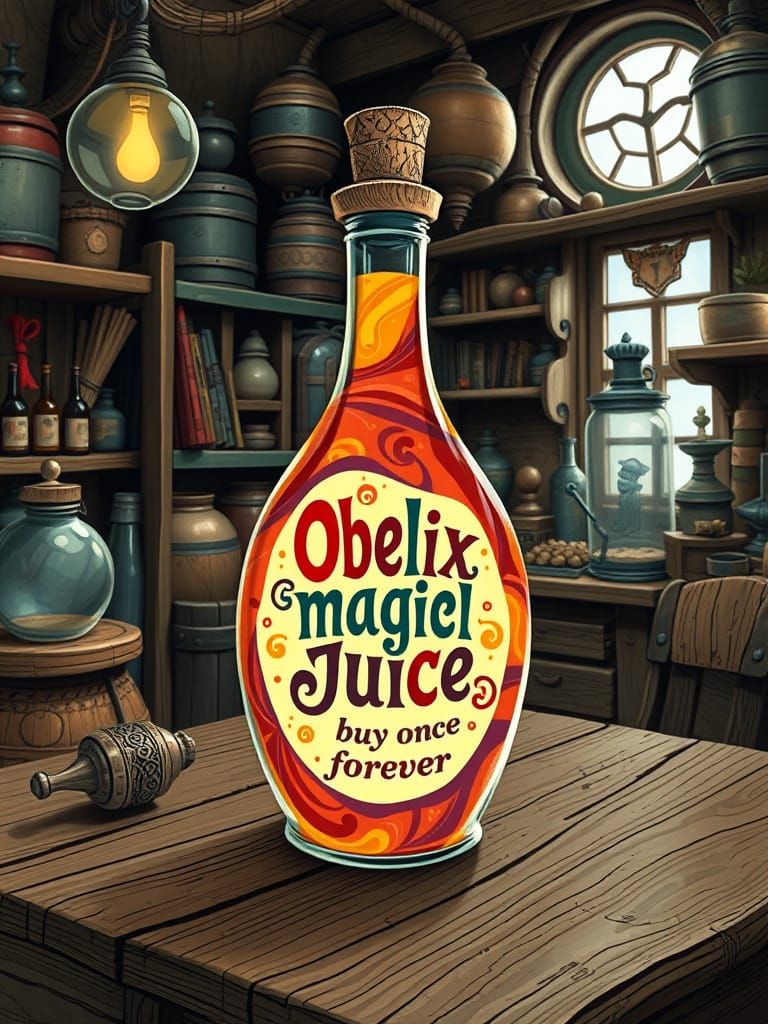 Obelix's Potion Bottle in Whimsical Wizard's Brewery