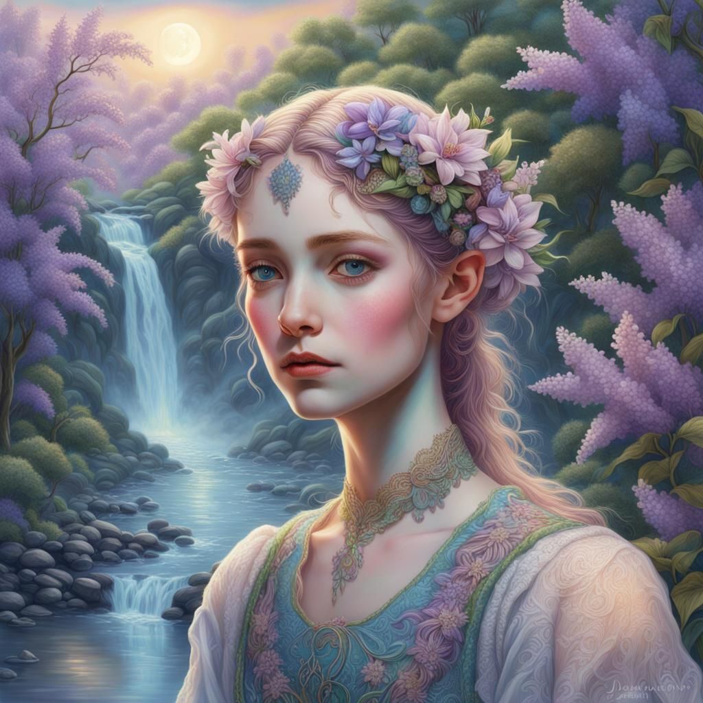 Spring Fae enjoying the crisp cool morning. Rainbow Moon Flo...