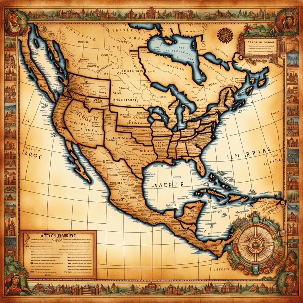 Detailed Map of the Aztec Empire