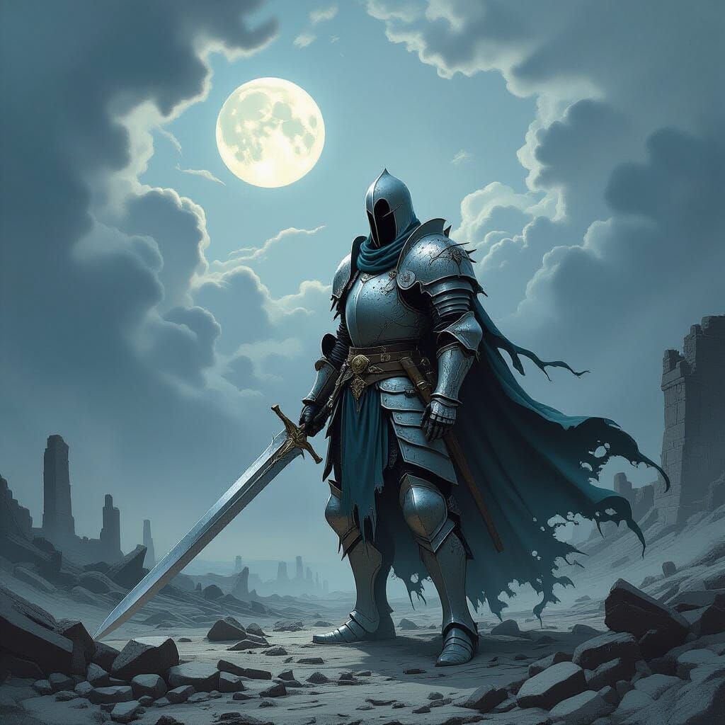 Spectral Knight on a Forgotten Battlefield