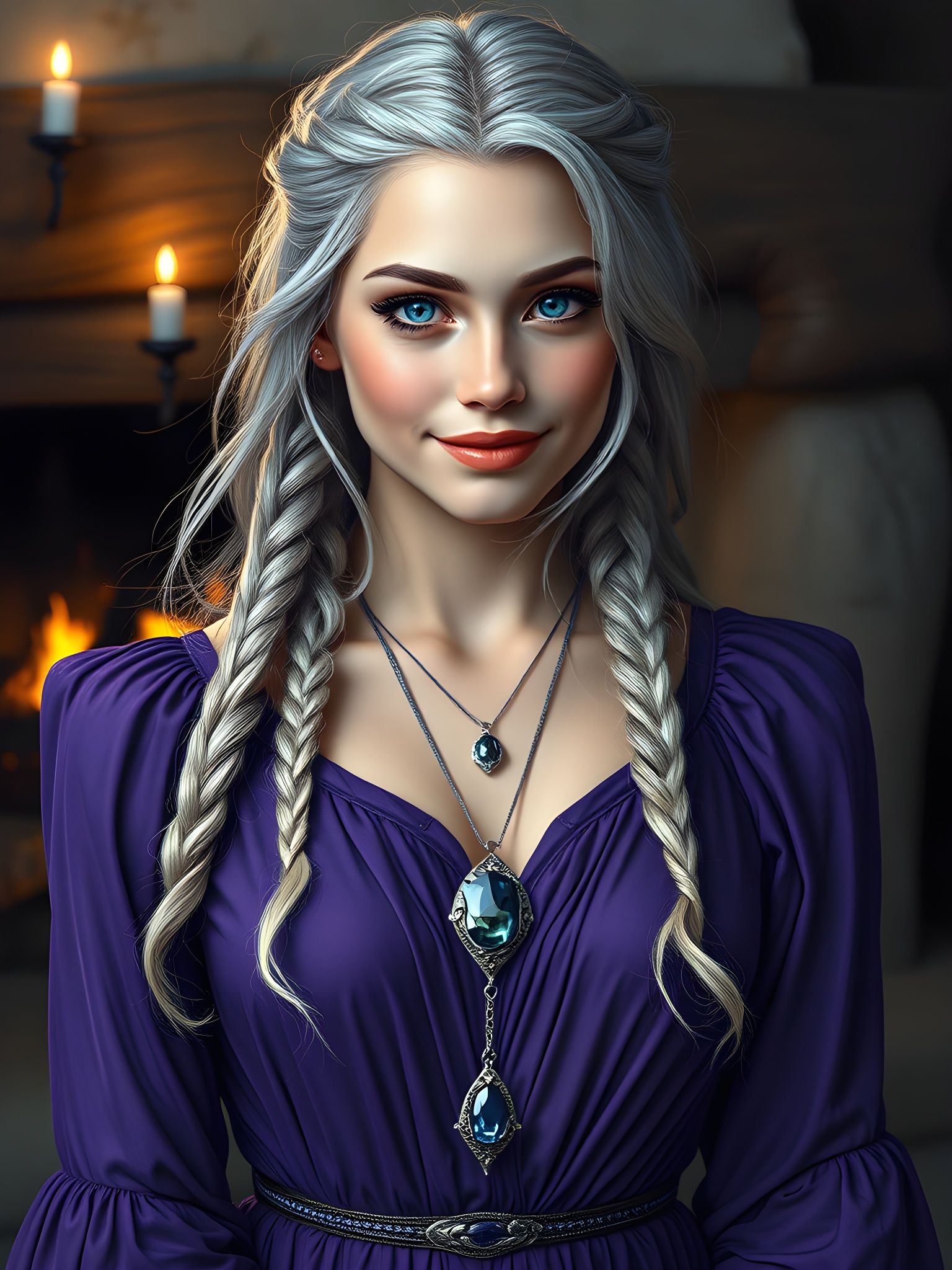 Goddess of Wisdom in Elegant Portrait