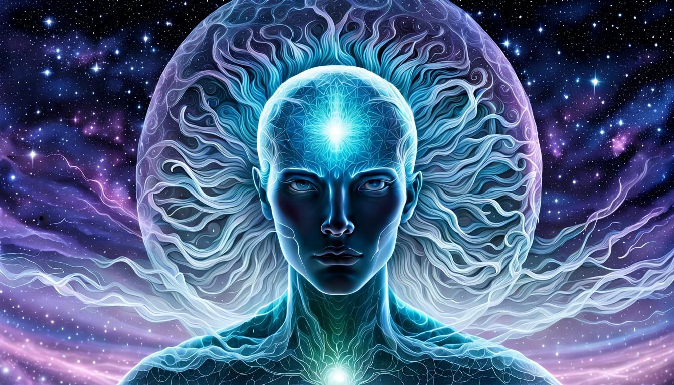 Majestic Ethereal Entity Made of Cosmos