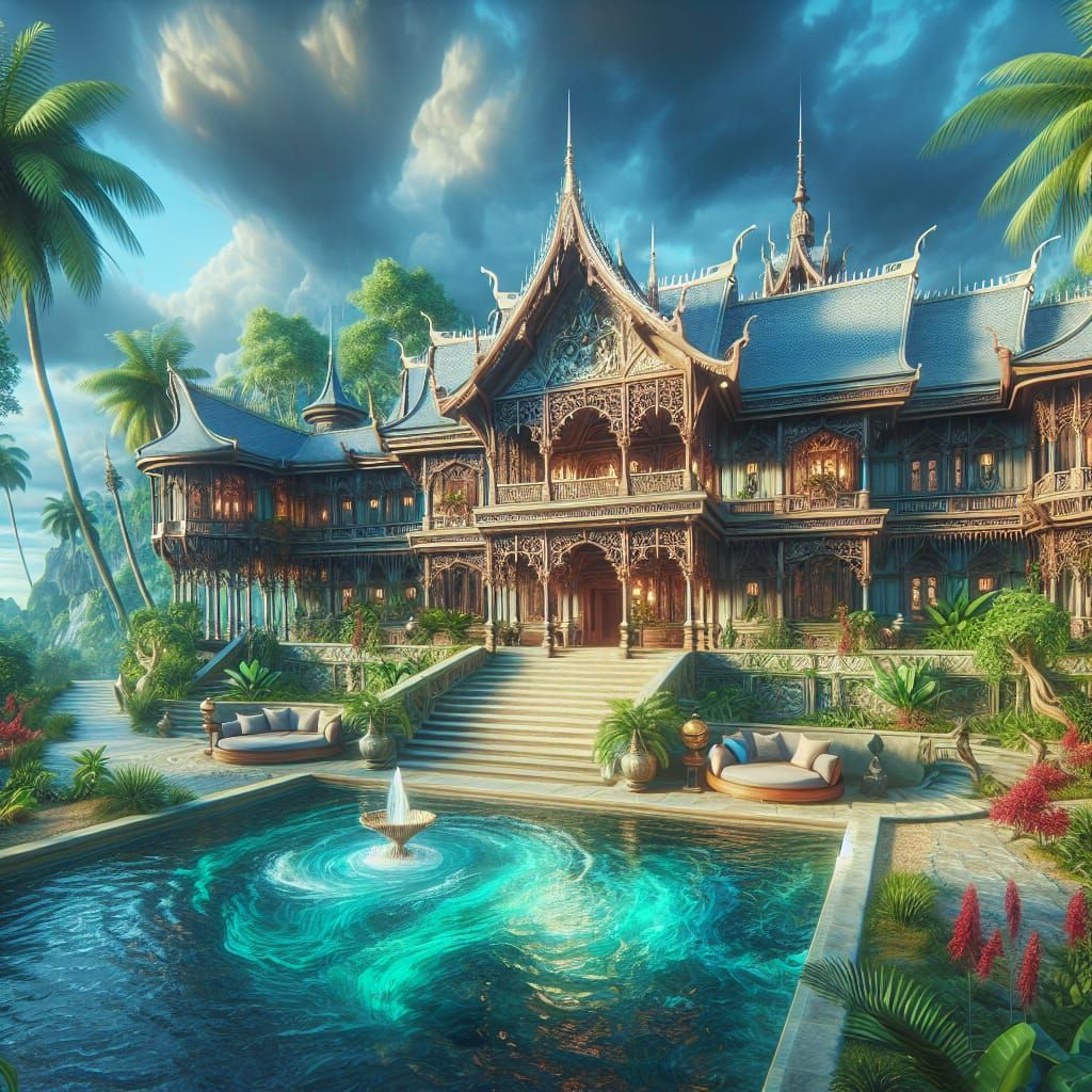 Tropical Mansion: British Colonial Caribbean Asian Fusion