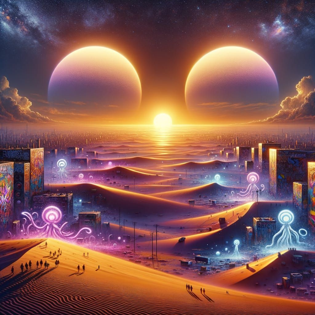 Sunsets on the Desert Sea of Prylac