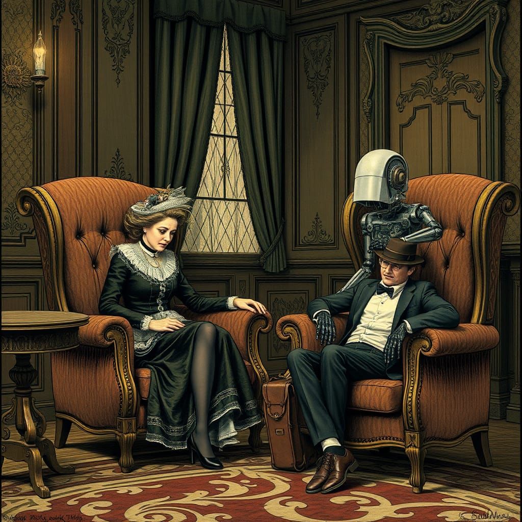 Delbert admired Melissa’s shapely legs, but she could never massage his scalp as well as his TurboX100.