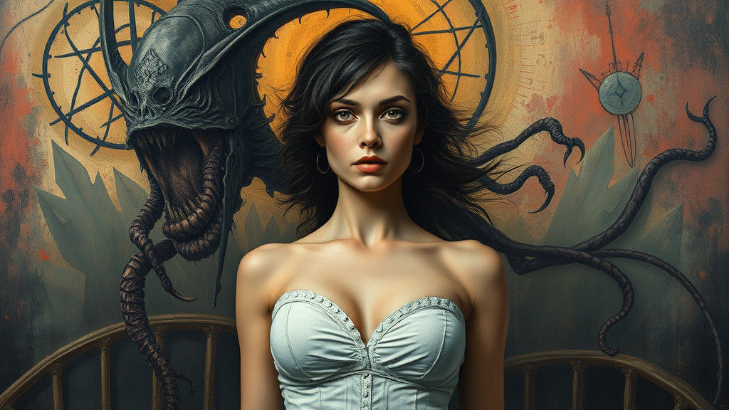 Surreal Dystopian Woman as Heavy Metal Art