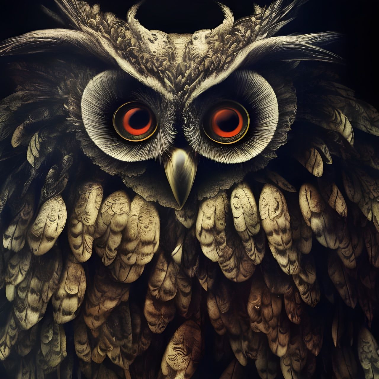 Ancient Owl God in Photorealistic Style