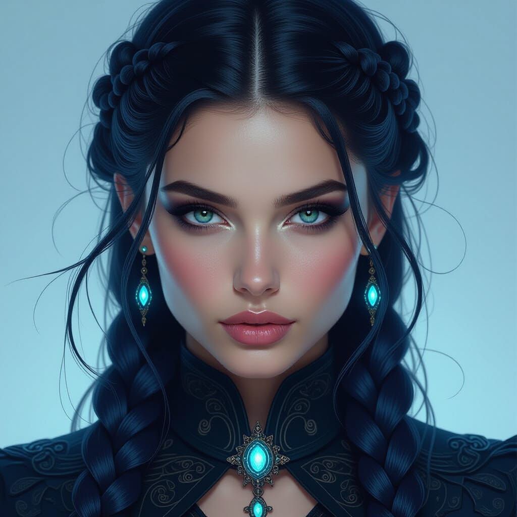 Ethereal Woman Portrait in Dark Fantasy Style