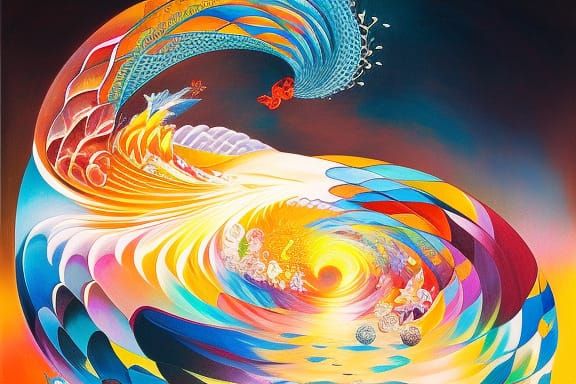 Symmetrical Meditative Figures in Watercolor Style