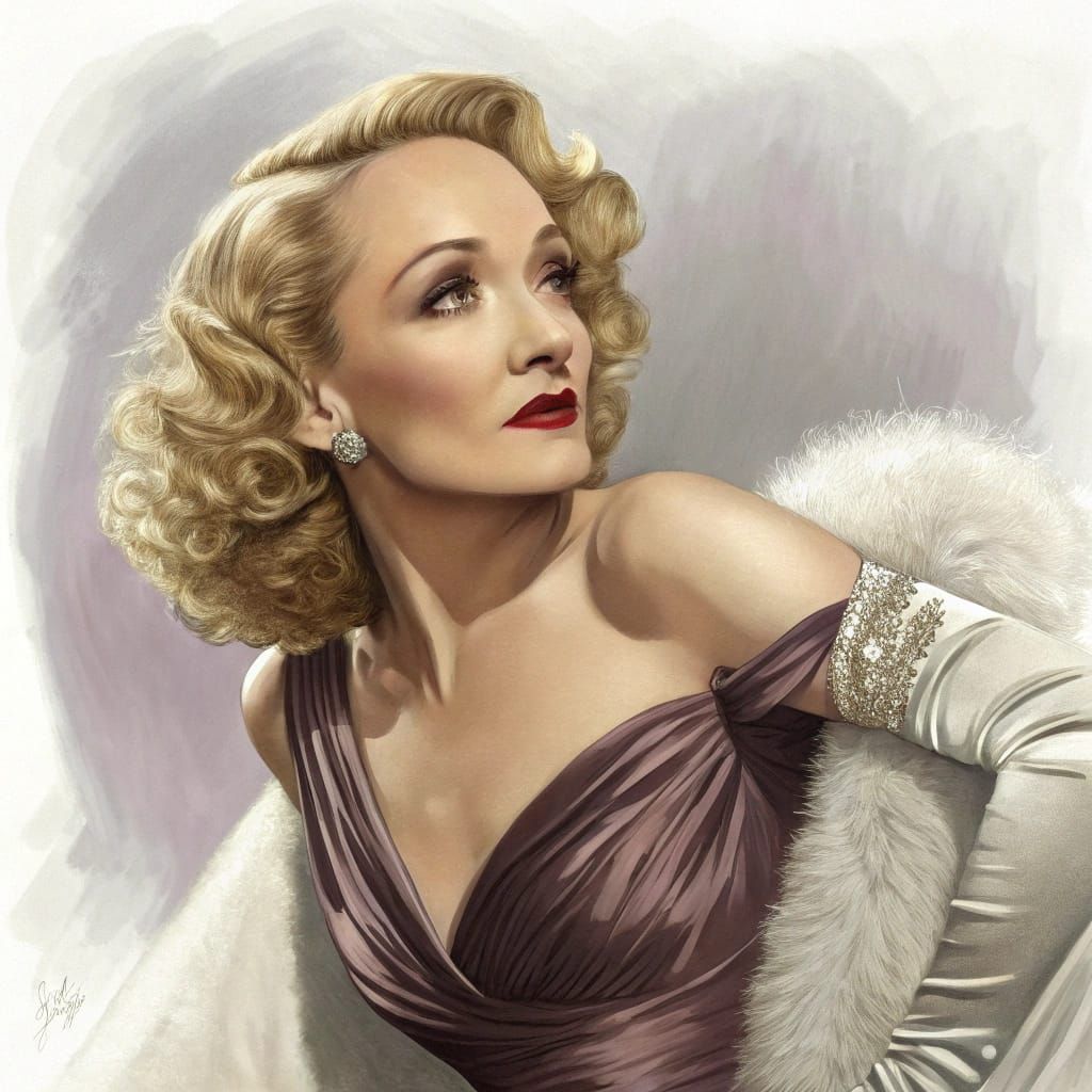 Marlene Dietrich AI Portrait