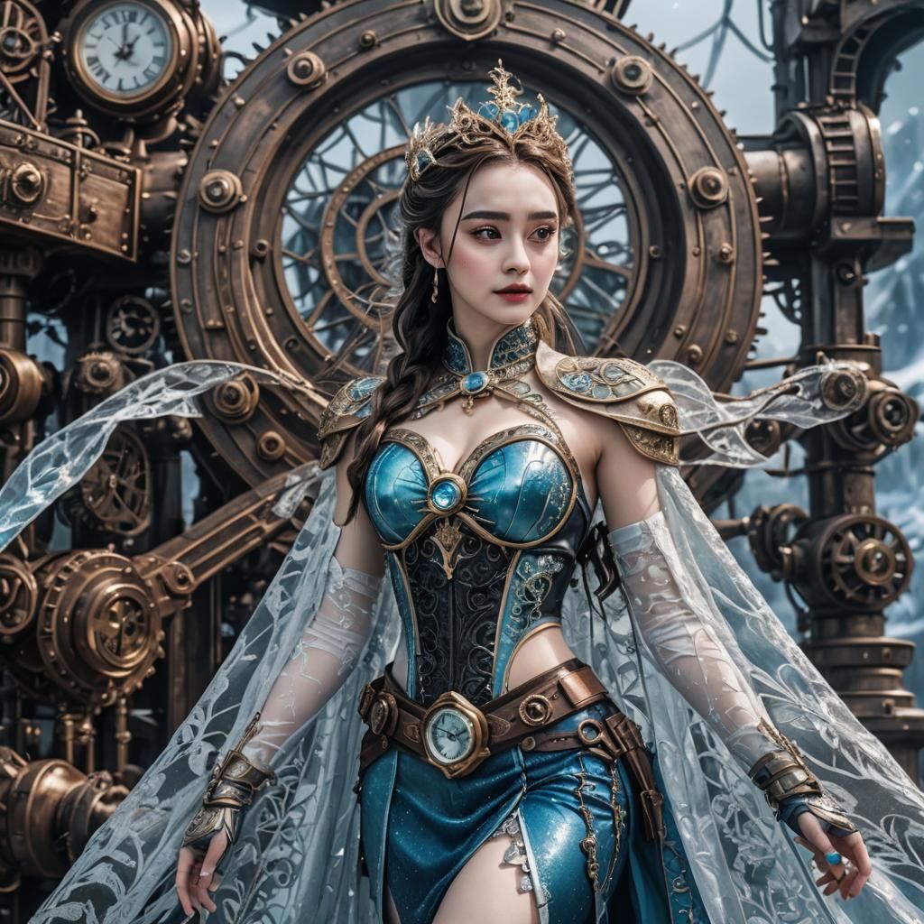 Dilraba Dilmurat as Steampunk Elsa in Bikini