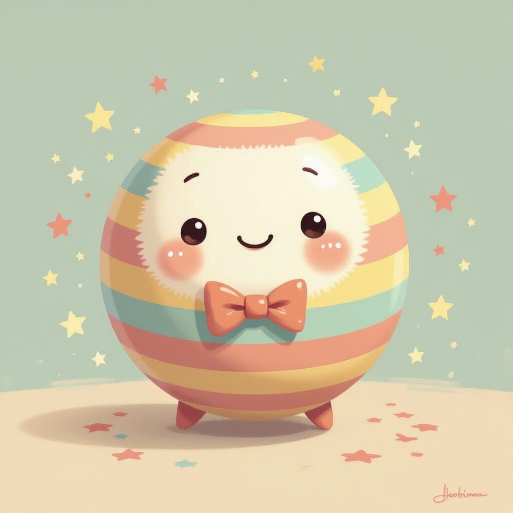 Cute Pastel Spheres Releasing Sparkles in Whimsical Style