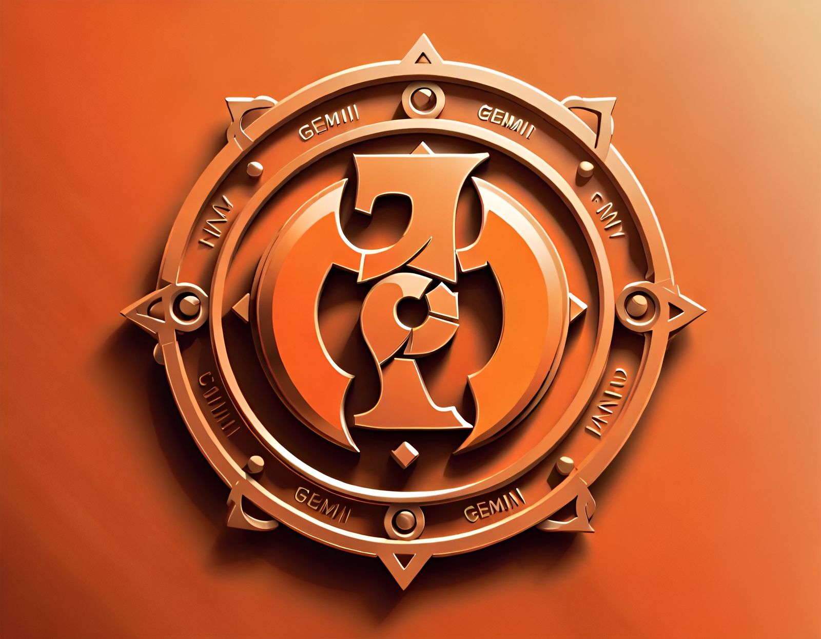 Gemini Zodiac Logo Design in Orange