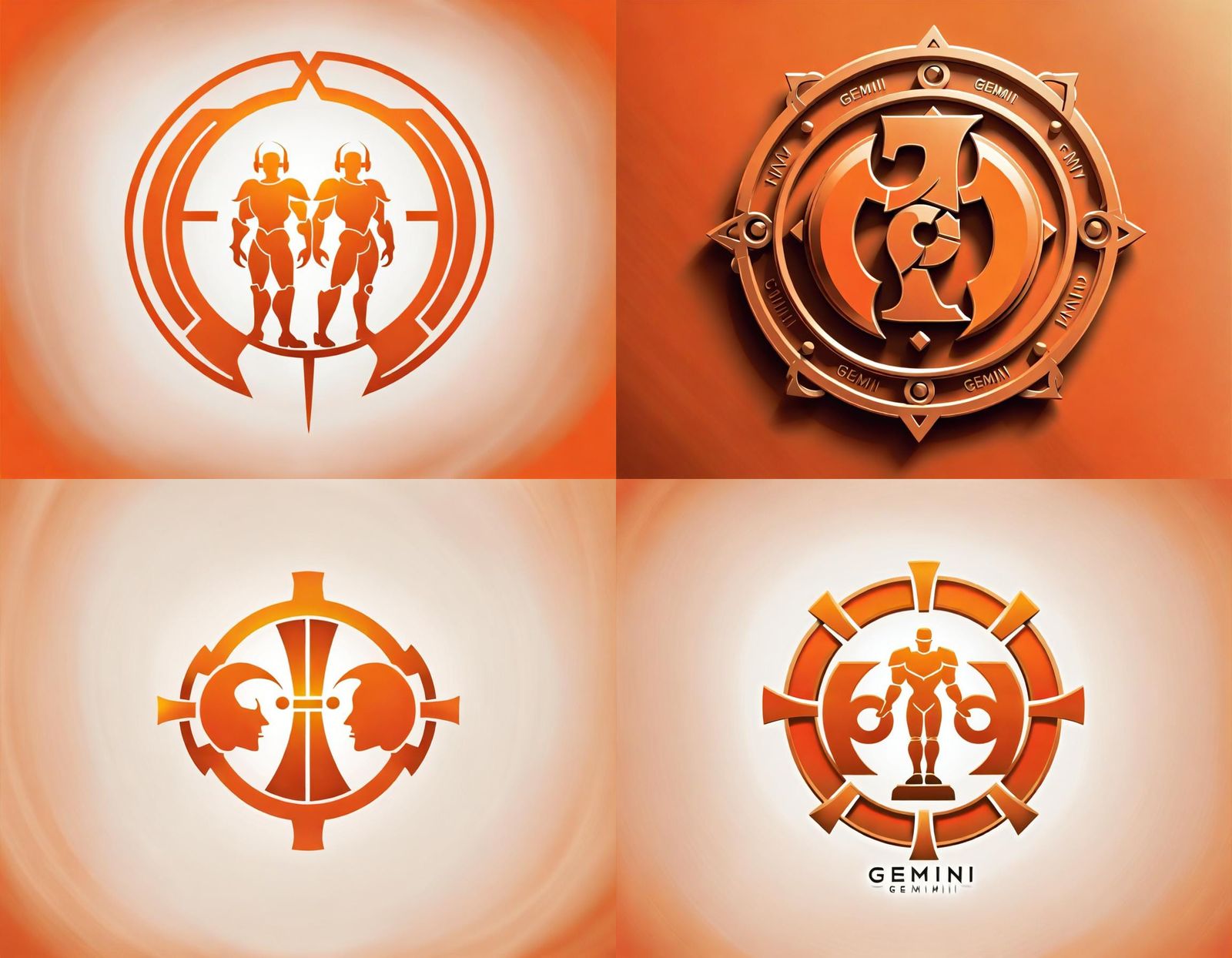 Gemini Business Logo with Zodiac Twins Symbol