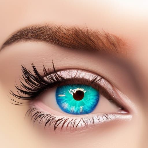 Detailed Colorful Eye with Makeup in 8K