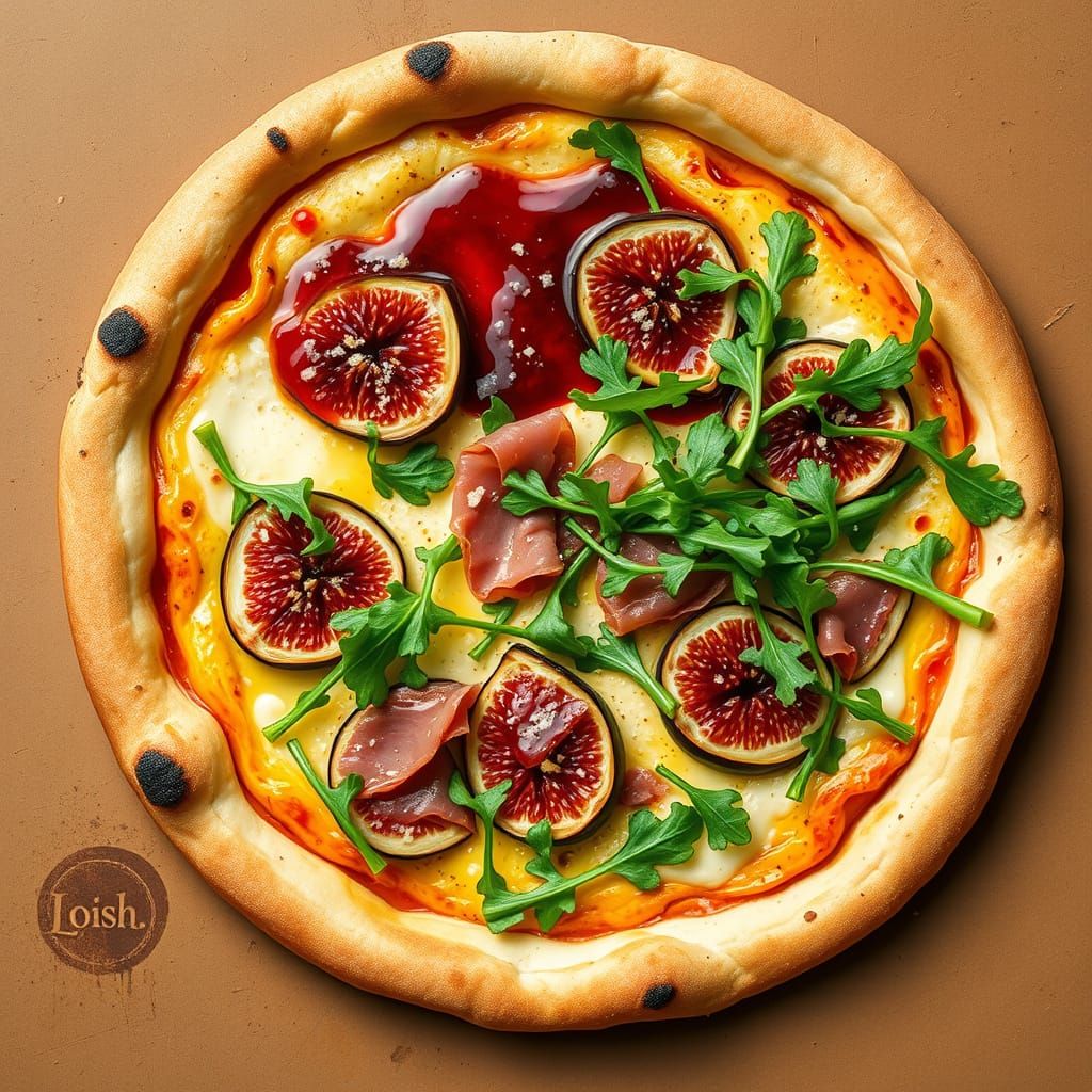 Whimsical Food Illustration of Deep Dish Pizza
