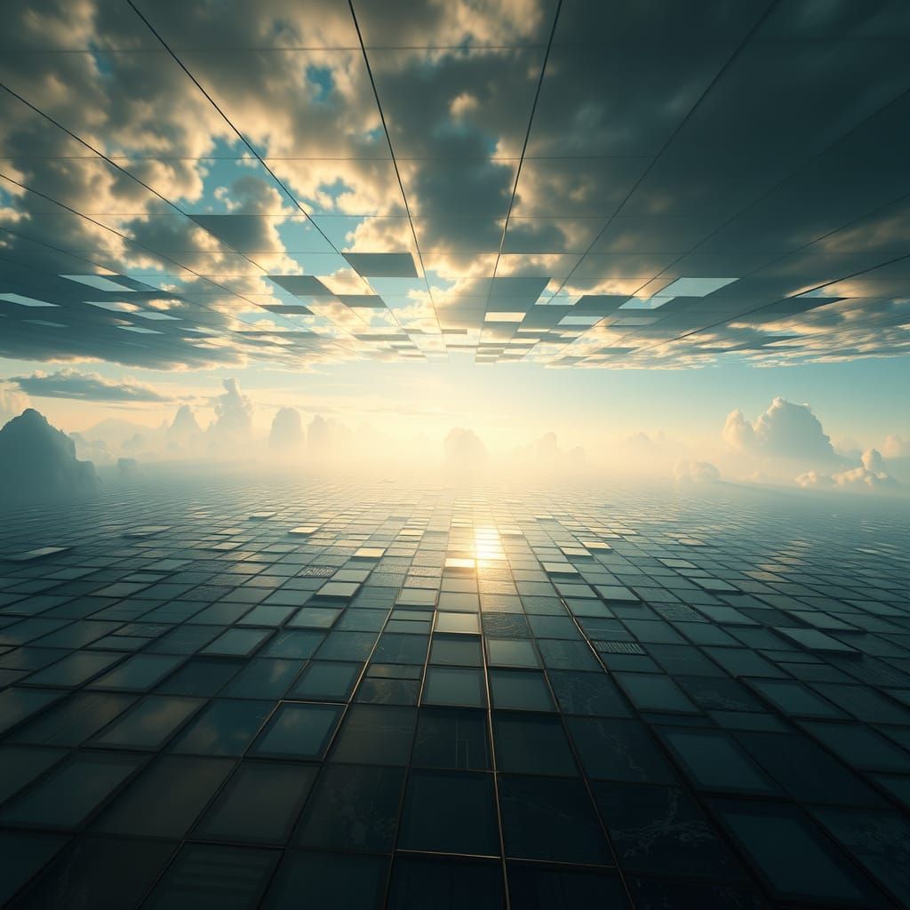 Optic Illusion of Squares in Cinematic Style