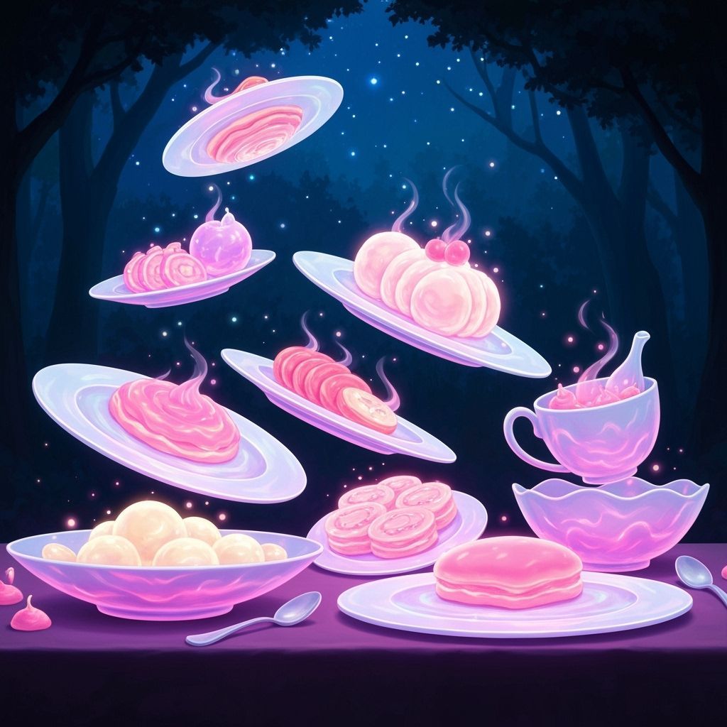 Magical Floating Food in Enchanted Forest