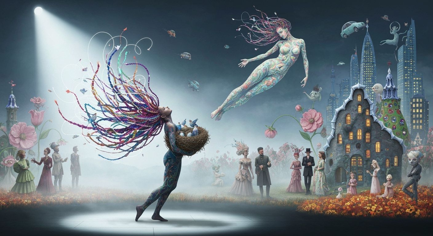 Psychedelic Dancer with Braided Hair Transformation