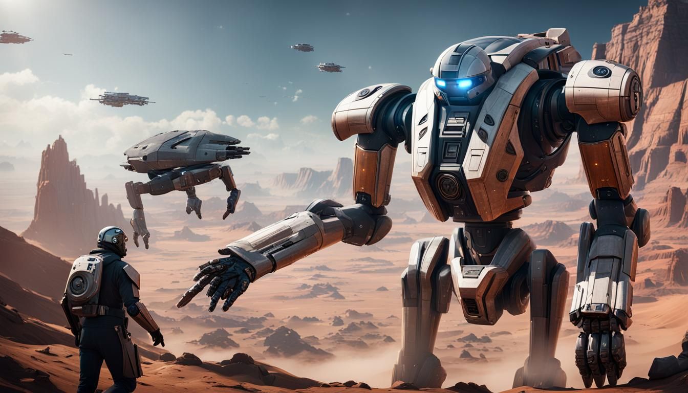 Mech Pilot Controls Robotic Suit: 3D Game Cinematic