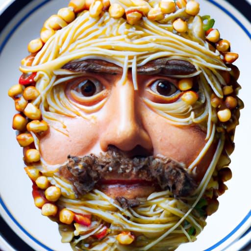 Spaghetti and Meatball Face Portrait