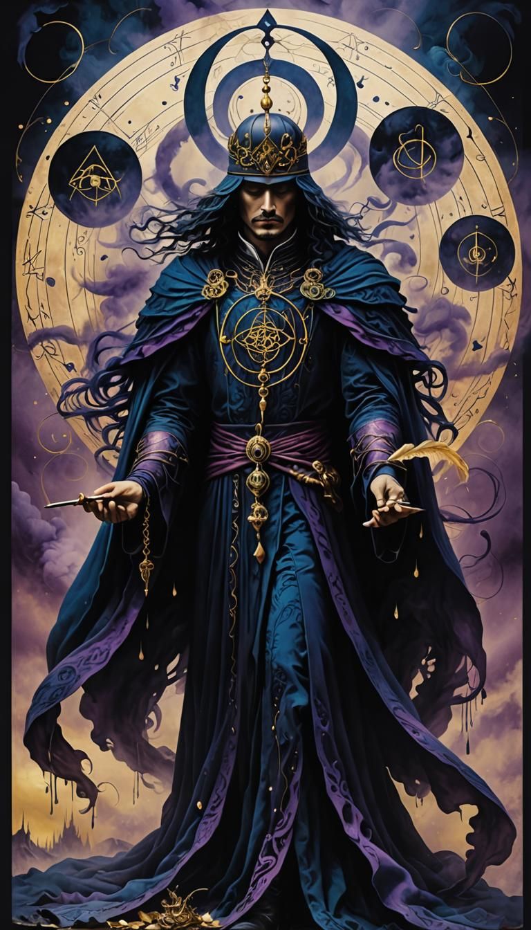 Mystic Tarot Cards in Surreal Digital Art