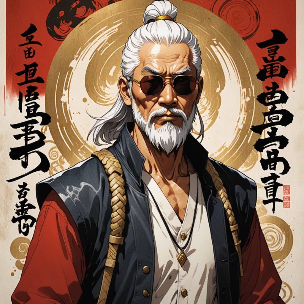 Wisdom and Power: Comic-Style Portrait of an Elder Statesman