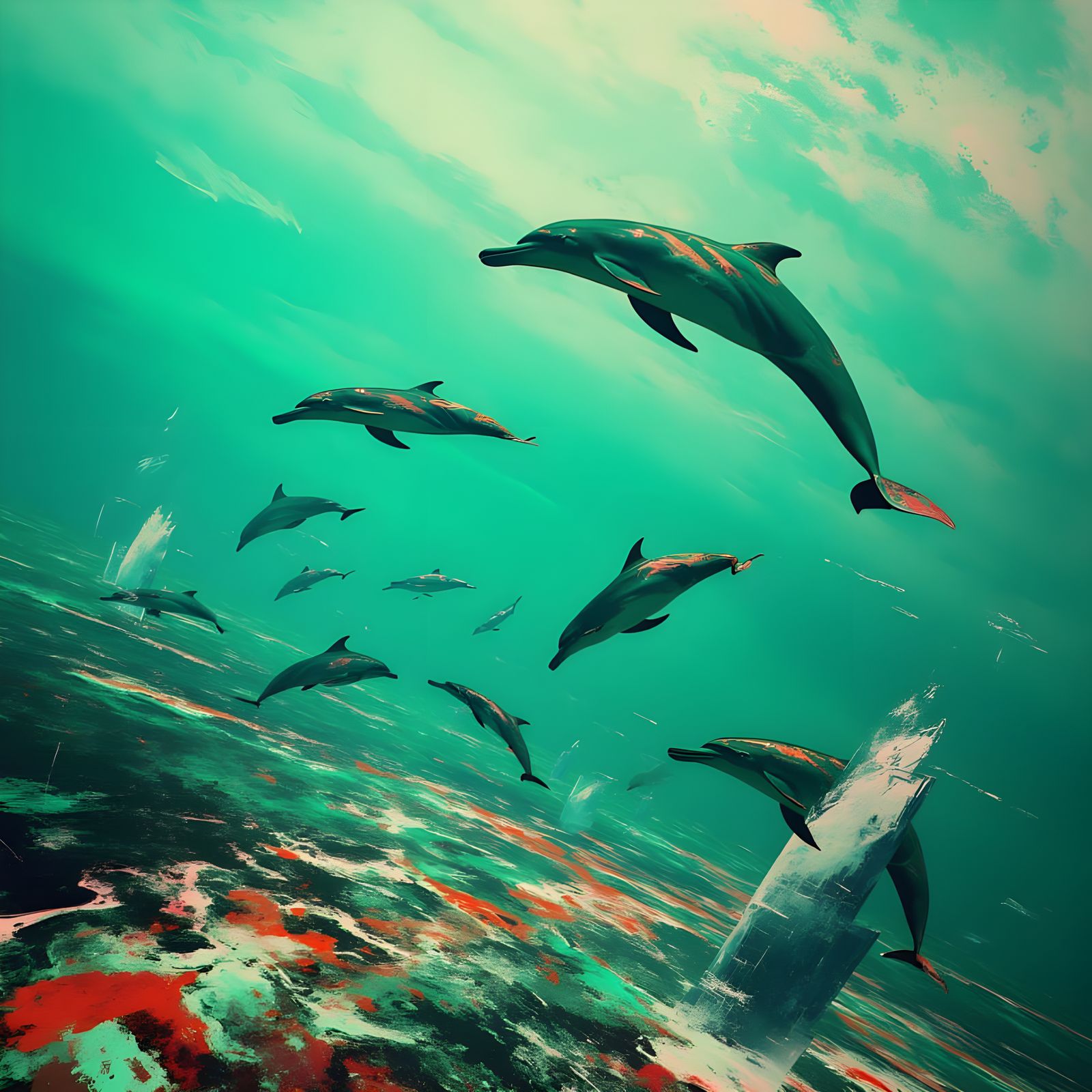 ECCO Dolphin in Vibrant Digital Art
