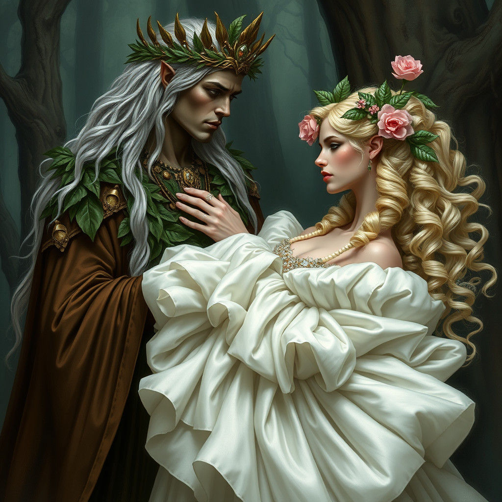 Forest Spirit Captures Human Bride in Gothic Fantasy