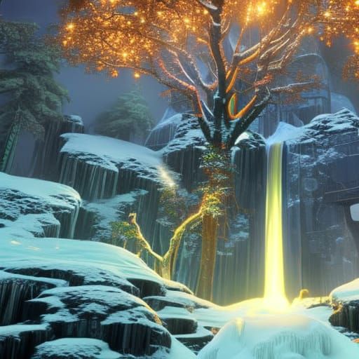 Enchanted Elven Village in Winter Wonderland