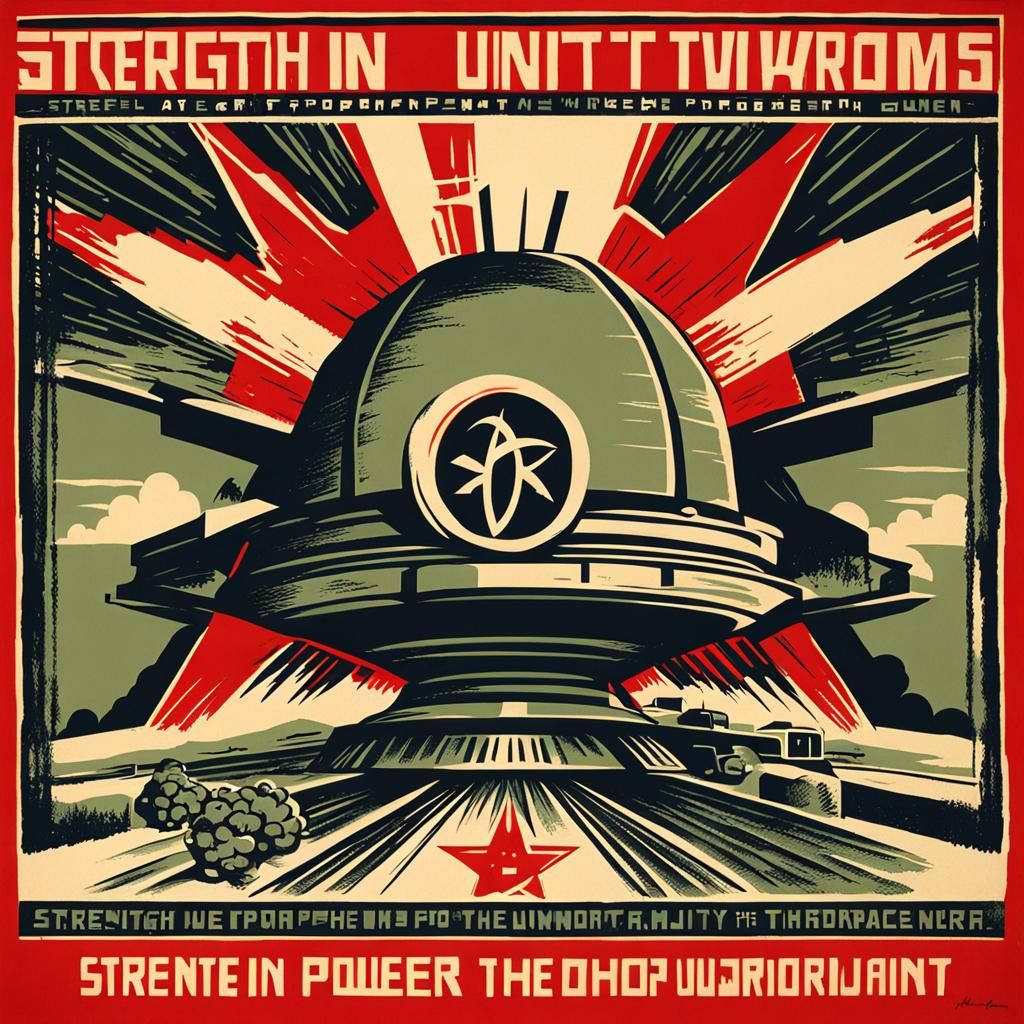 Soviet Propaganda Poster: Strength in Nuclear Power