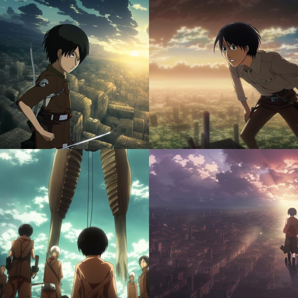 Attack on Titan: Ghibli-Style Anime Key Visual