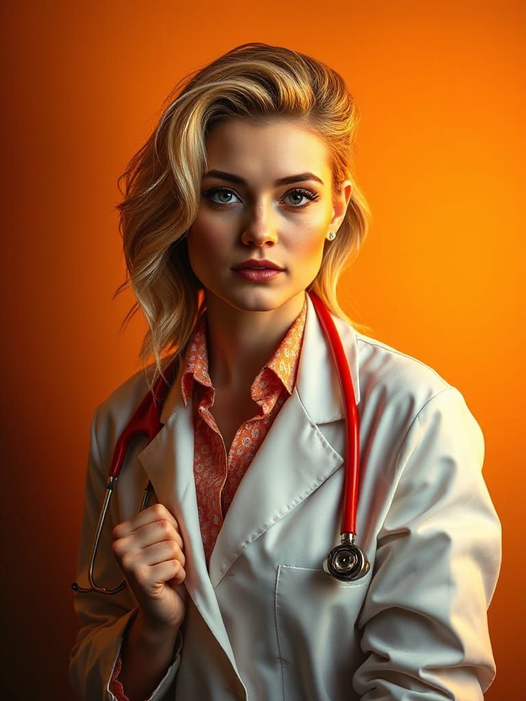 High-Fashion Portrait of Doctor with Chiaroscuro Lighting
