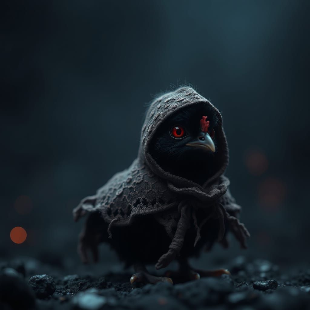 Dark Fantasy Chicken in Ominous Atmosphere