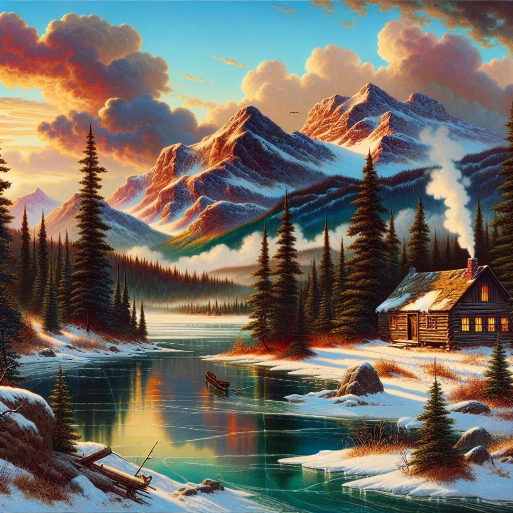 Canadian Landscape in 19th Century Style