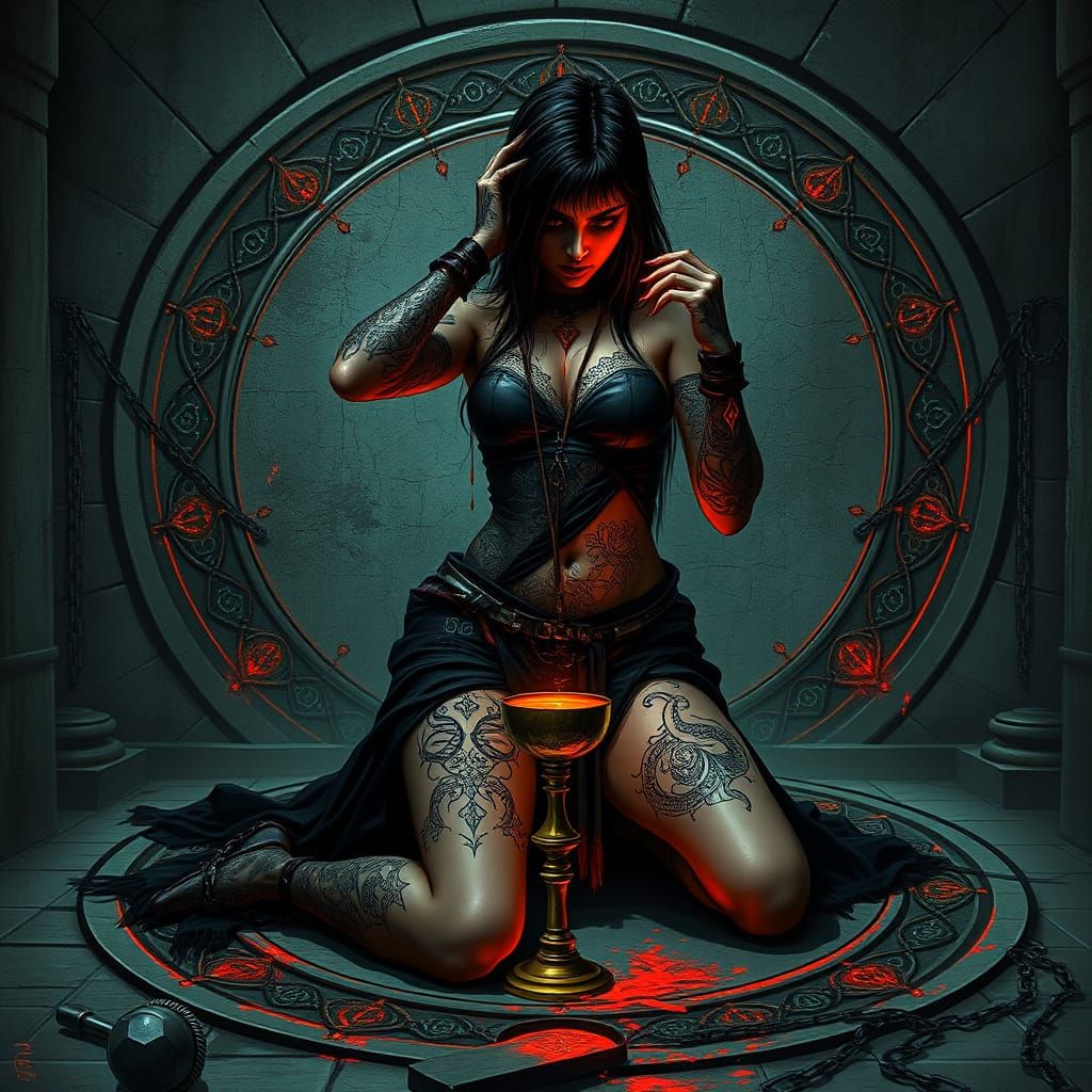 Goth War-Cleric in Dark Fantasy Ritual