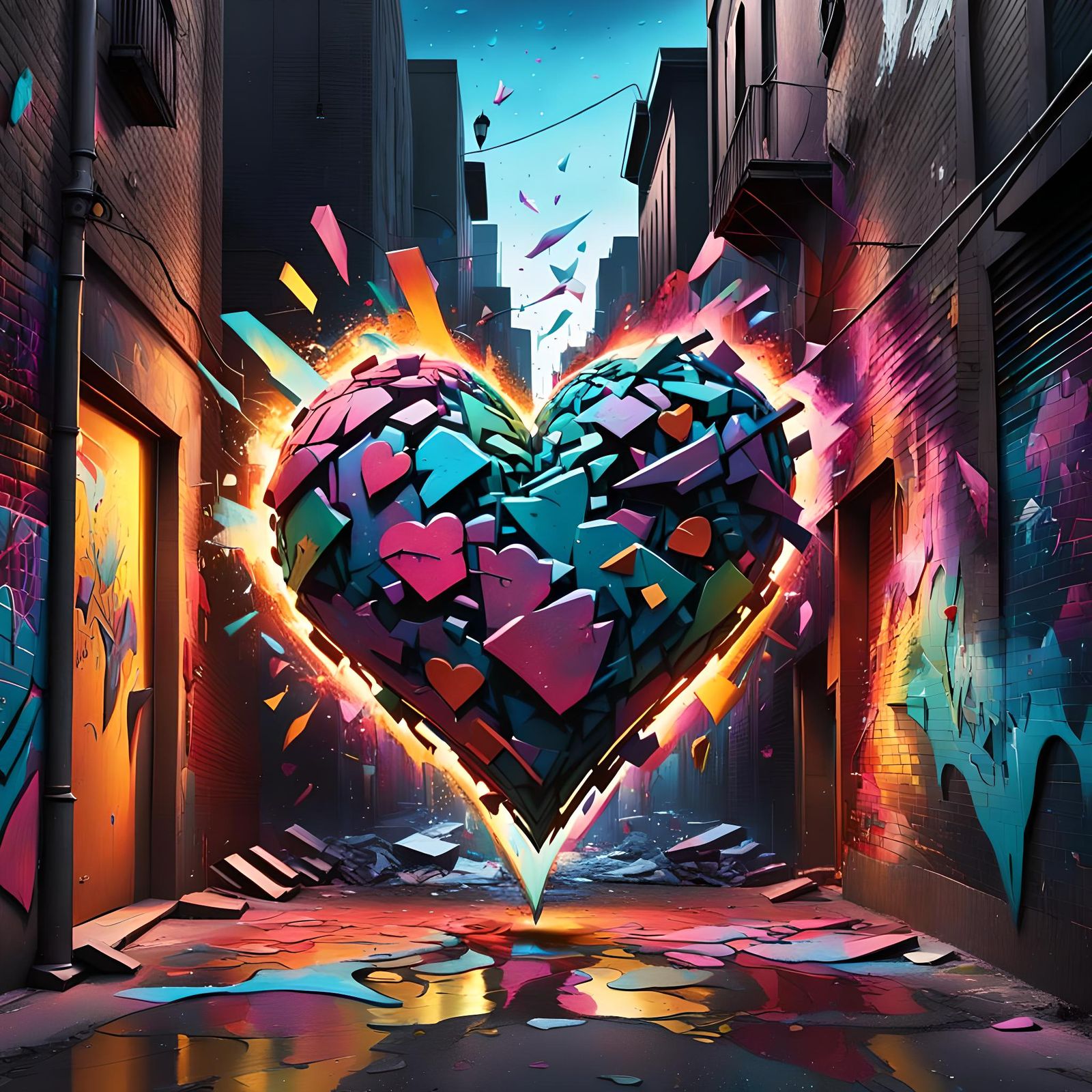 Vibrant Graffiti Art with Melting Paint Effect