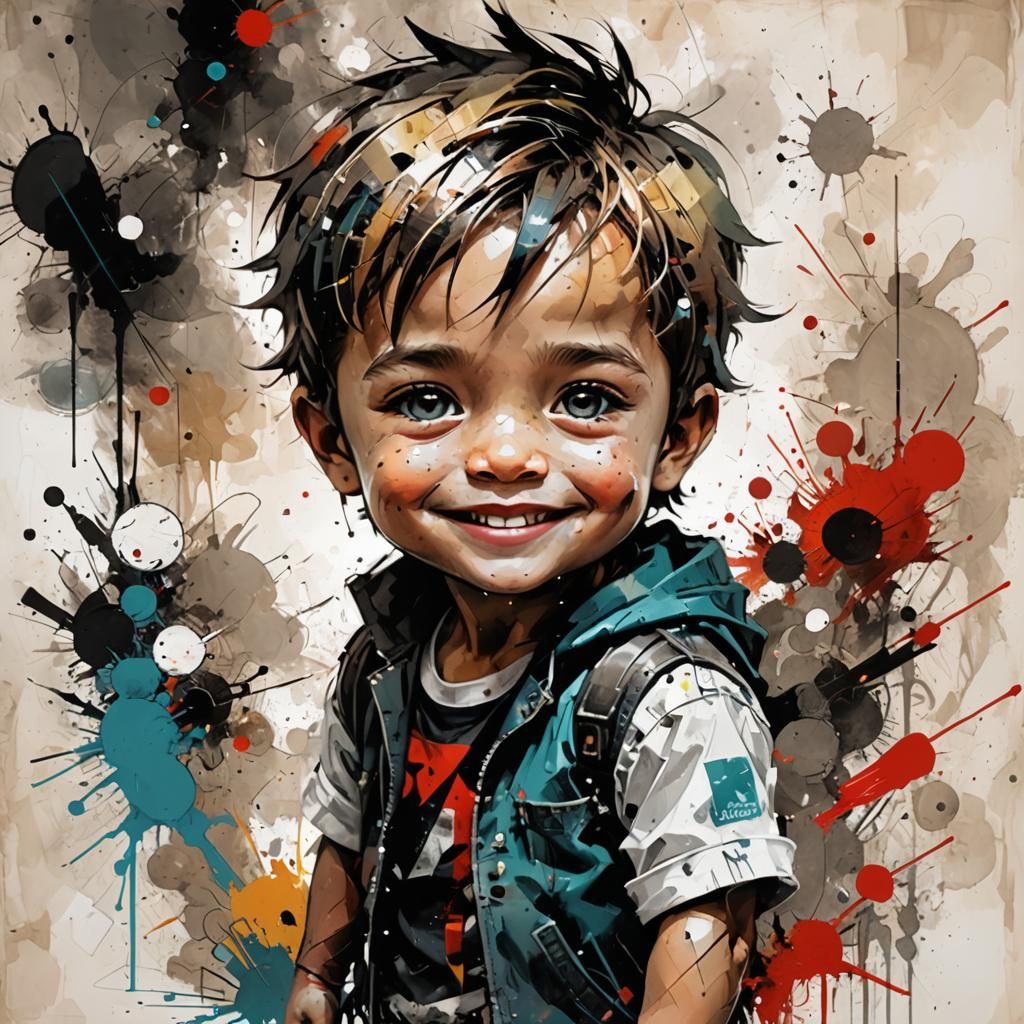 Chibi Brad Pitt in Comic Expressionism Style