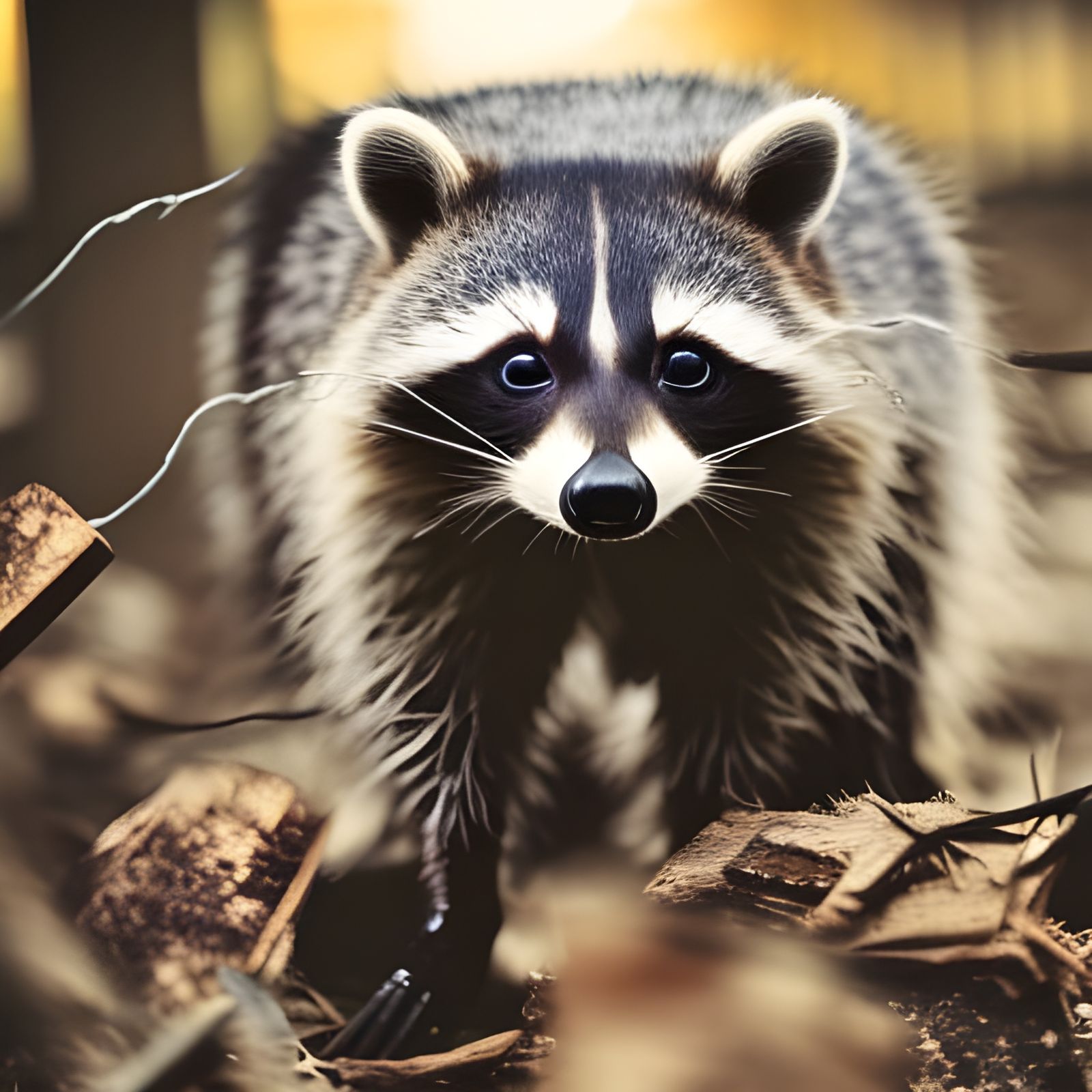 Post-Apocalyptic Wire Raccoon in Professional Photography St...