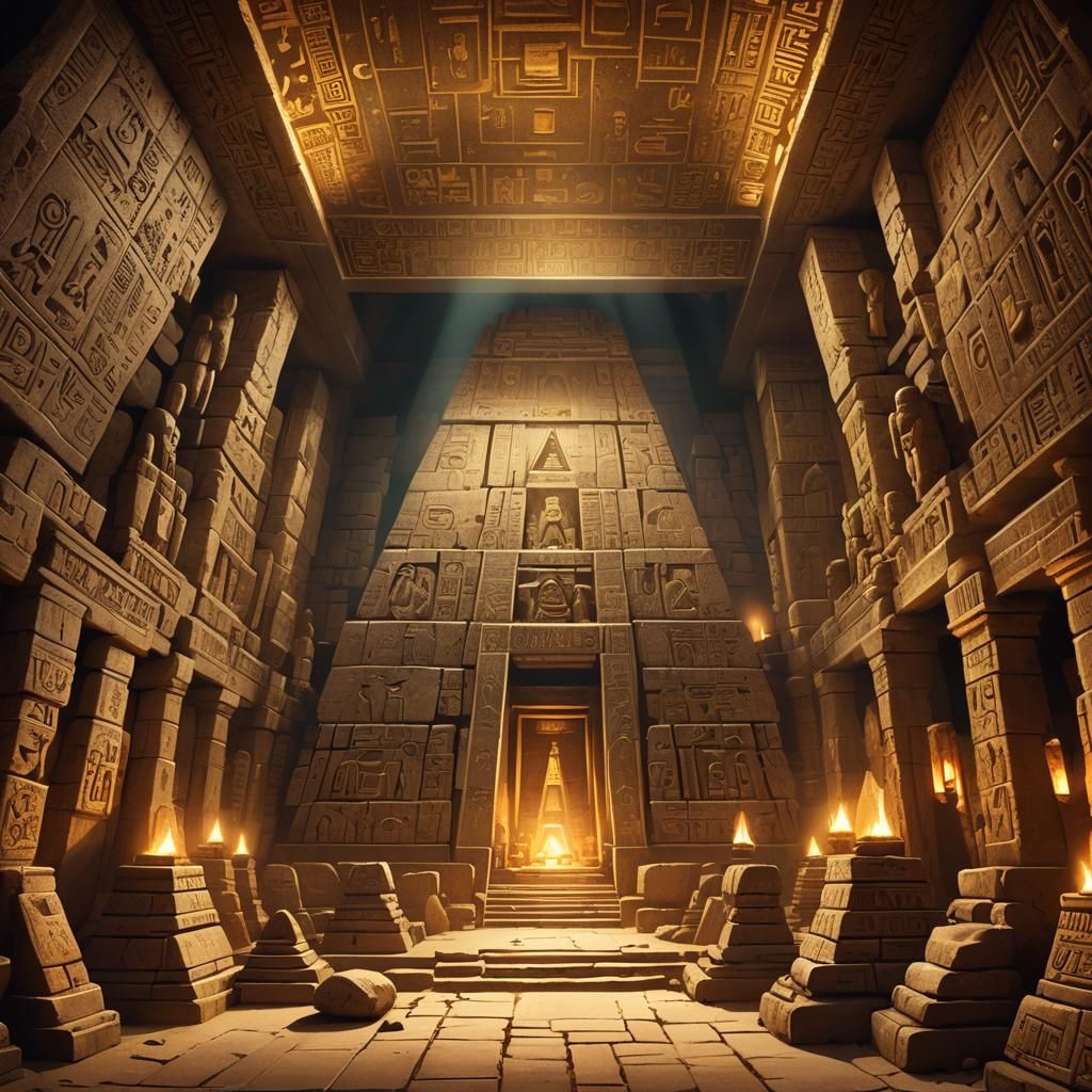 The pyramids were very large and filled with many rooms, cou...