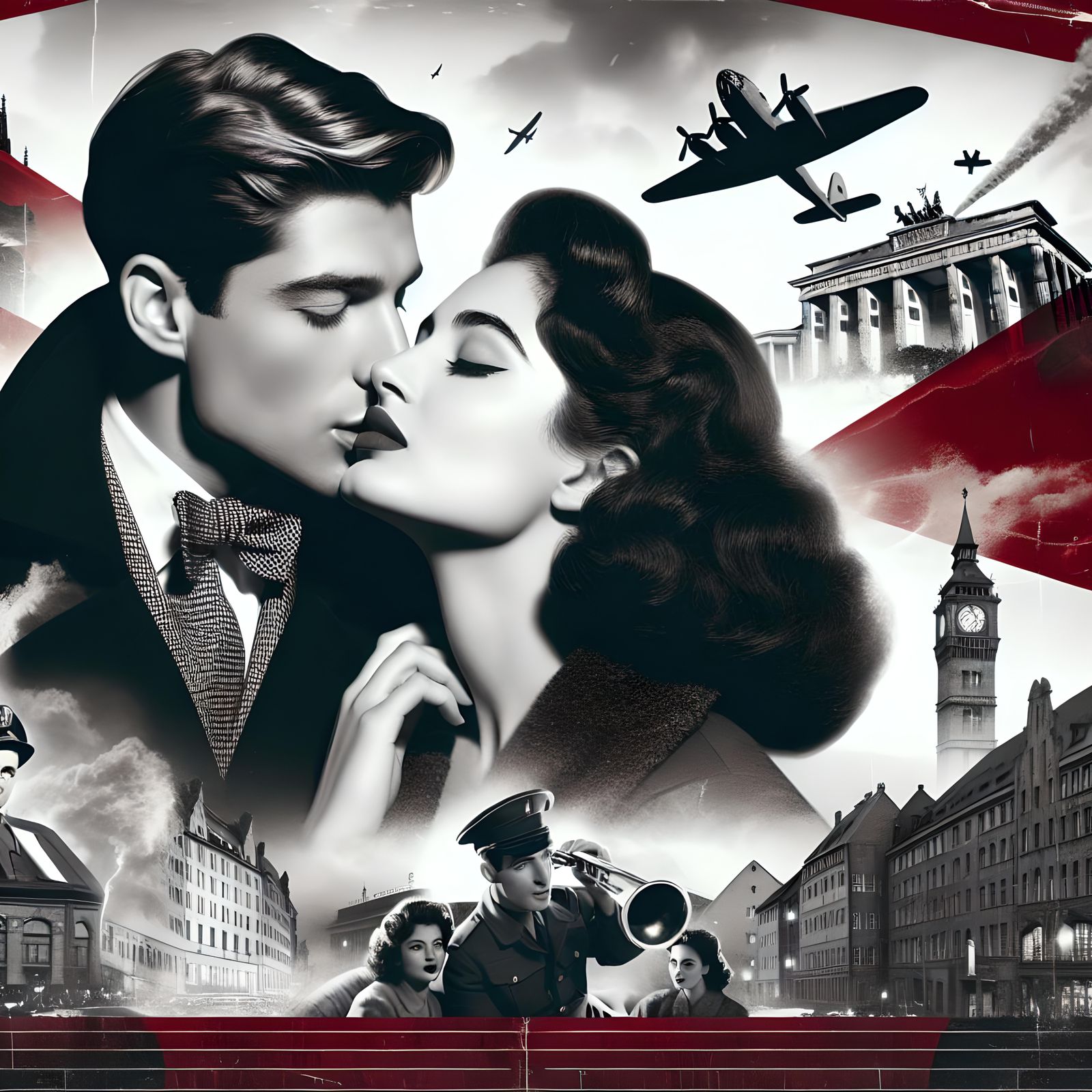 Glamorous 1940s 'Spy' Poster in Black and White