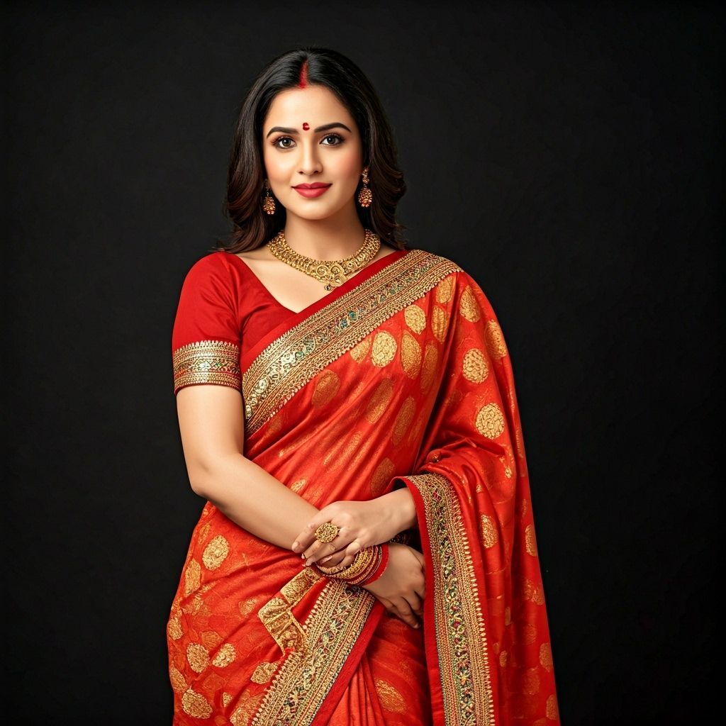 Gal Gadot in Nauvari Saree, Wonder Woman Colors