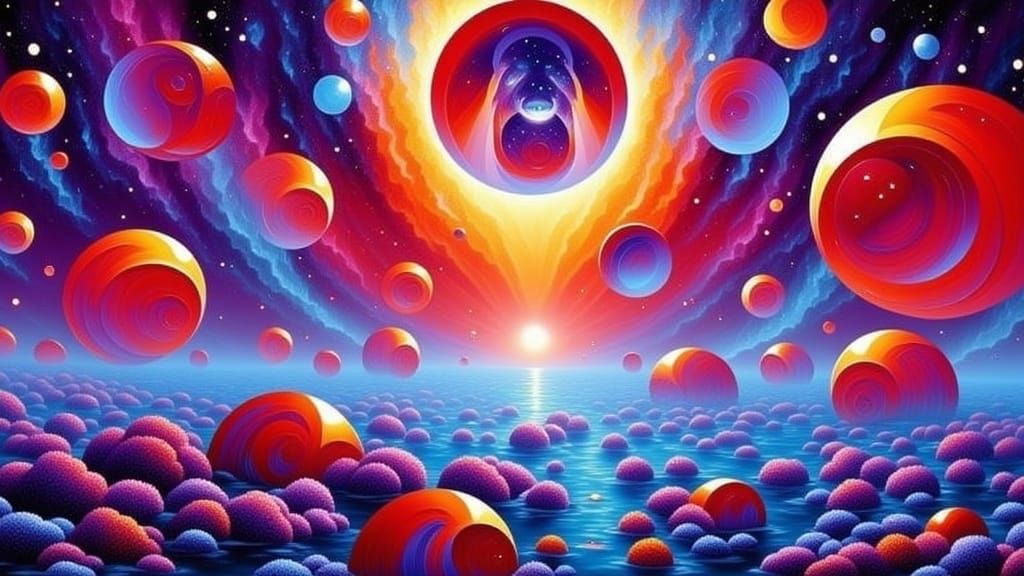 Iridescent Spheres in Ethereal Color Field