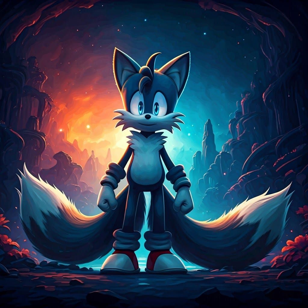 Tails in Mystical Landscape: Fantasy Concept Art