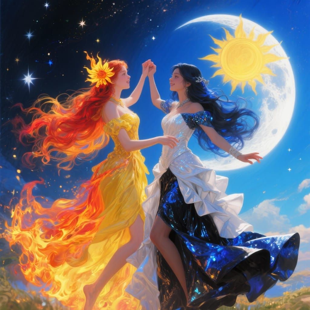 Sun and Moon Guardians Dancing in Harmony